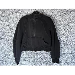 Lululemon Scuba Oversized Half Zip Hoodie Pullover Fleece  Black, XS/S Crop